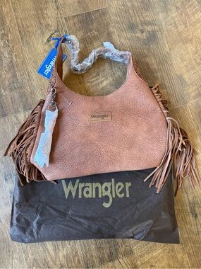 Wrangler Women's Fringe Shoulder Bag in Rose Brown